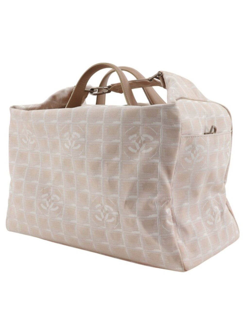 Chanel New Travel Line Nylon Canvas Beige Boston Bag - Picture 2 of 10